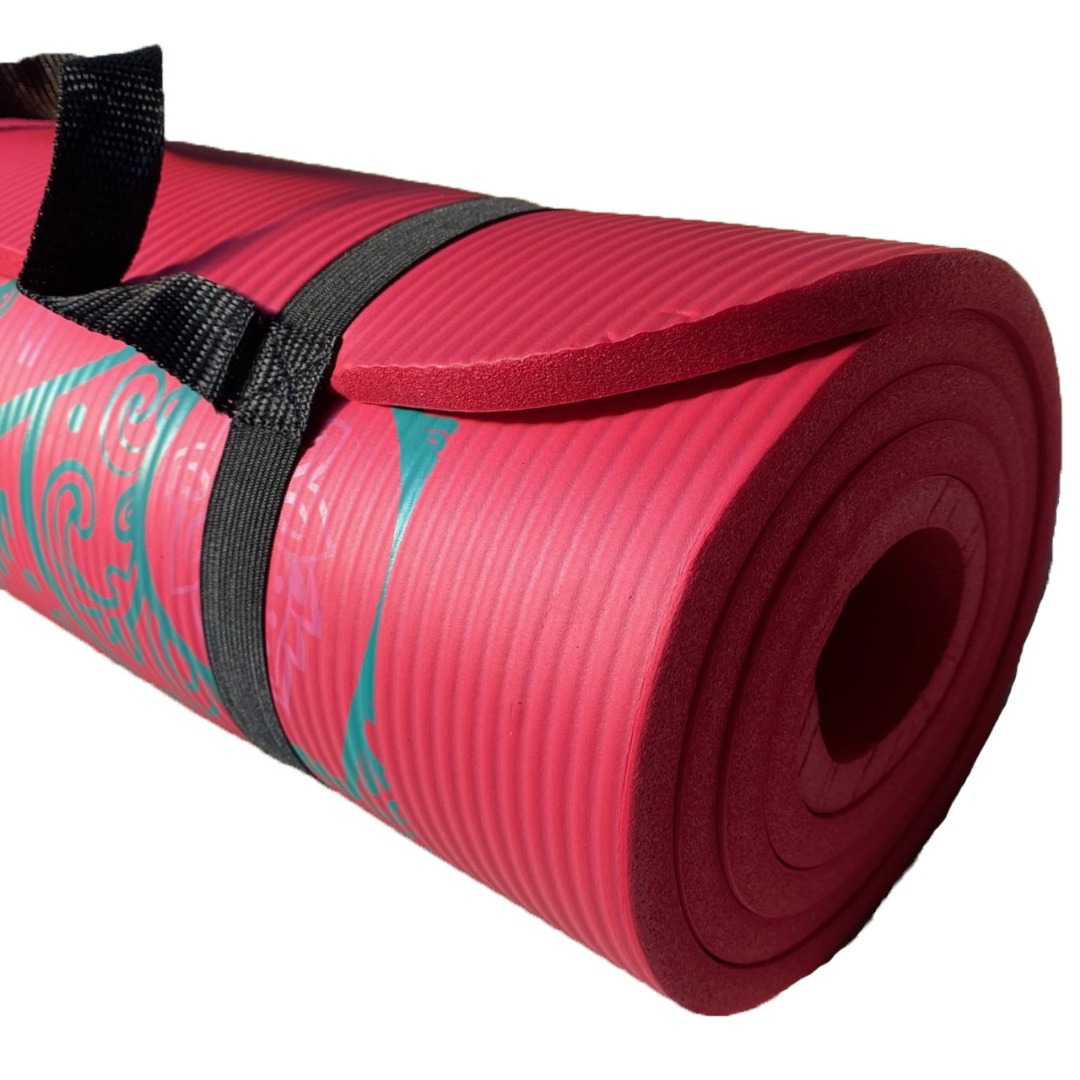 Pink Mandala NBR YOGA MAT, Thick yoga Mat size 6mm x 60cm x 190cm Long For  comfort.