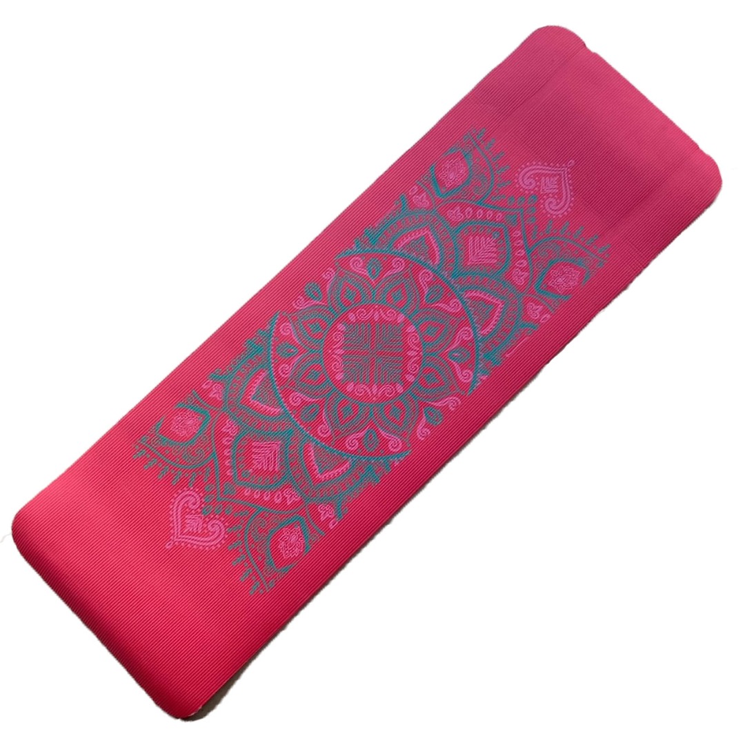 Thick Yoga and Pilates Exercise Mat with Carrying Strap Pink, 1
