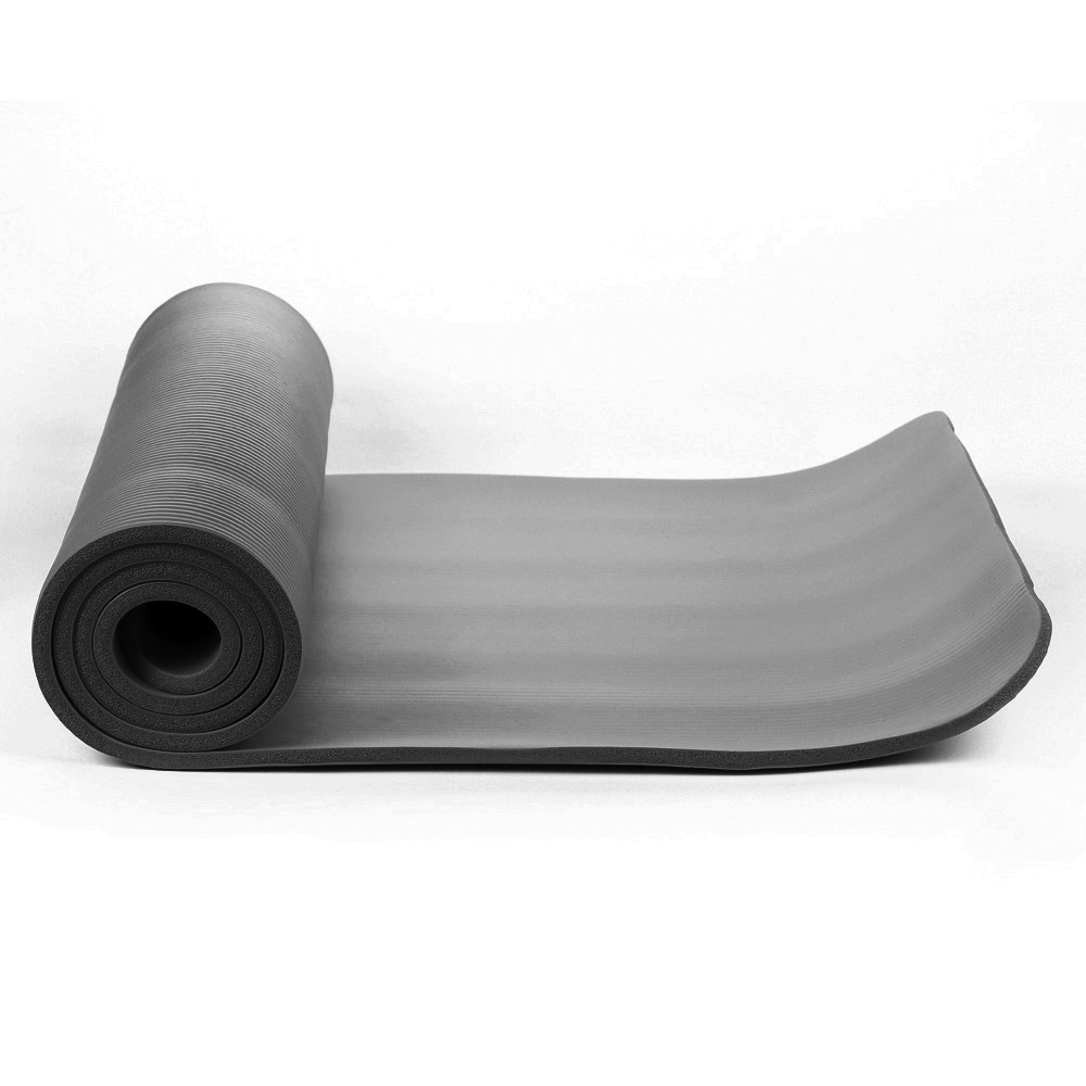 NBR Grey 15mm Thick Exercise Fitness Gym NBR Yoga Mat 190cm x 60cm