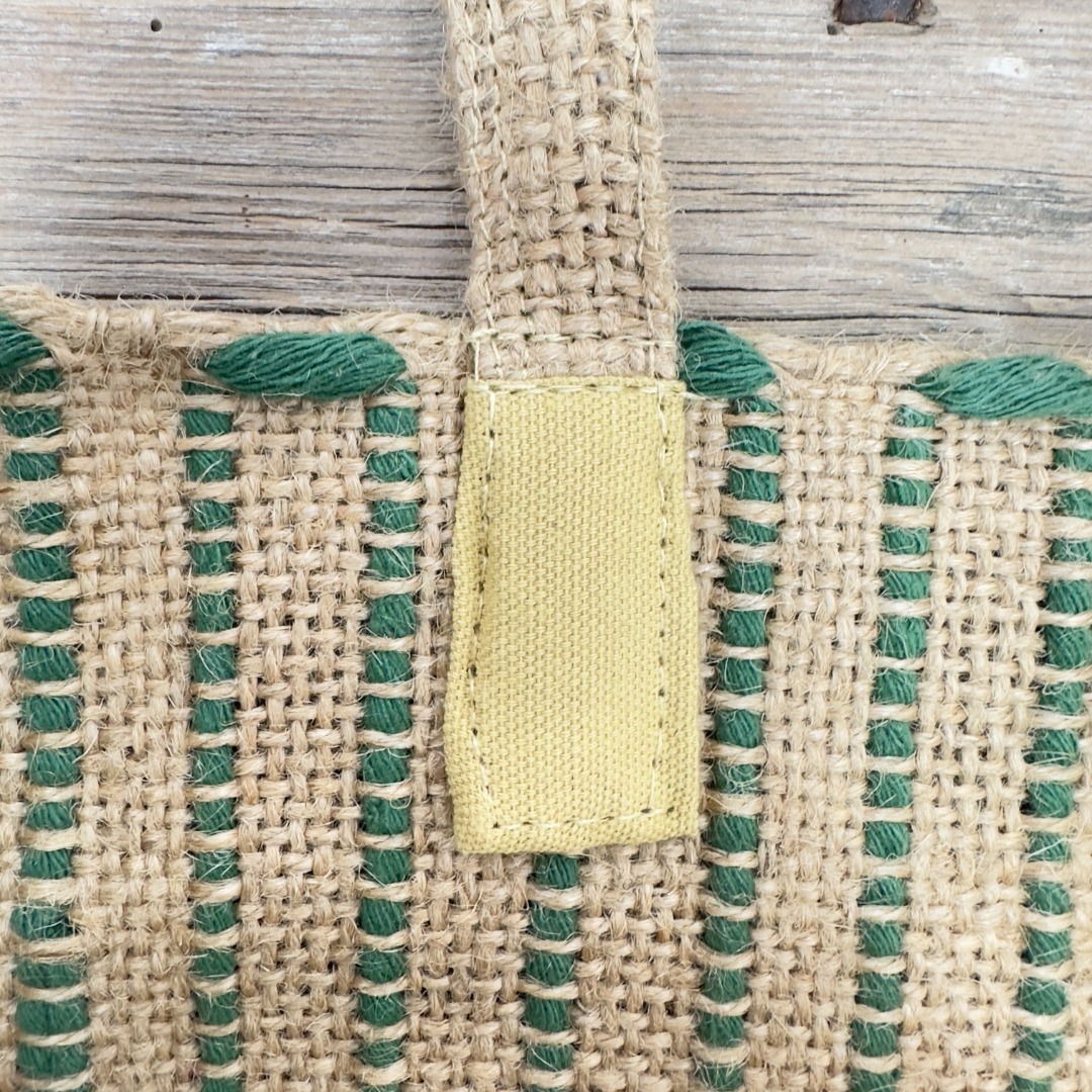 Lightweight jute shopper basket bags in pink, green & white