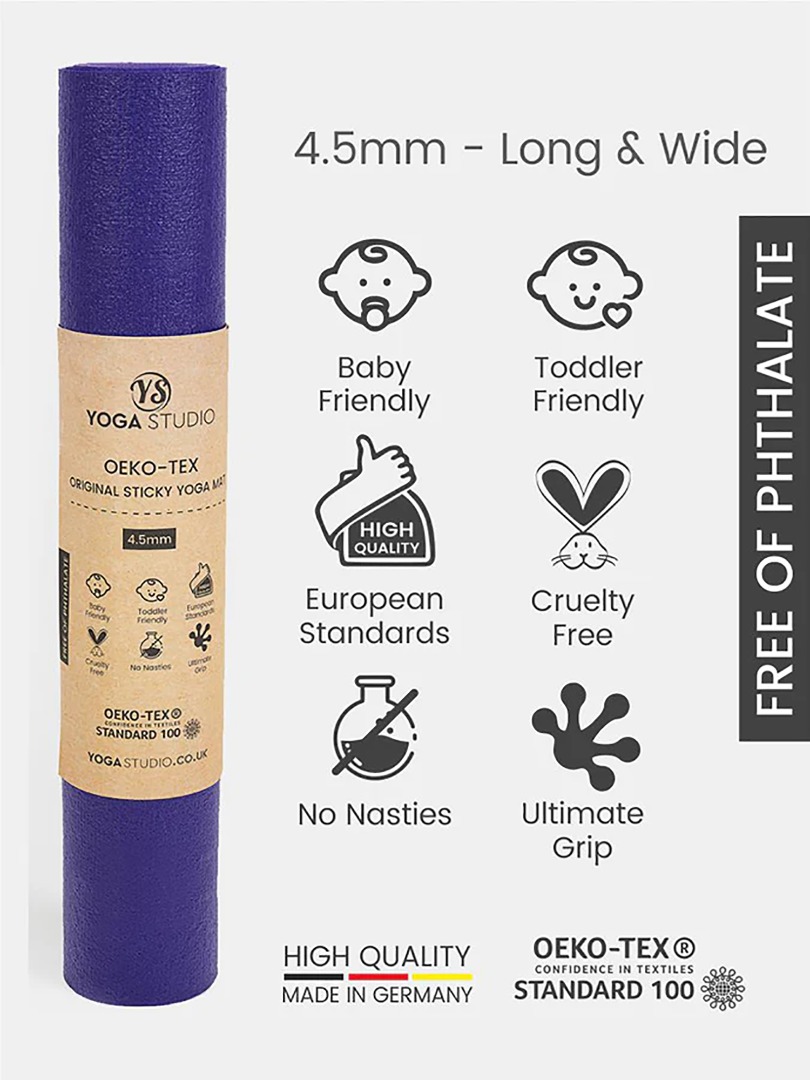 Purple OEKO-TEX Yoga mat Long and wide 2 metres x 80cm x 4.5mm thick