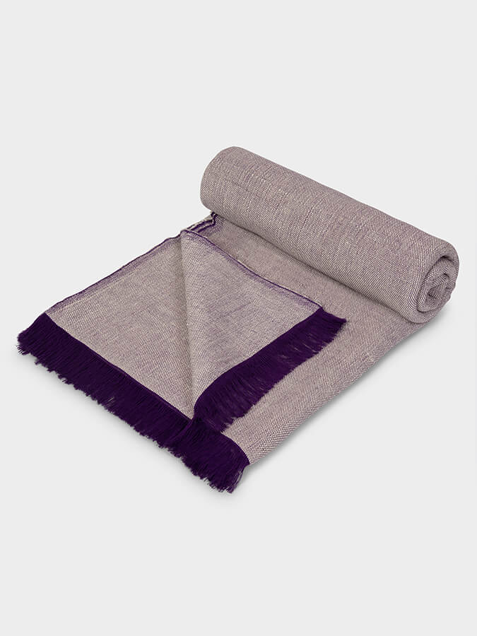 Purple Yoga Studio organic cotton two-toned yoga blanket