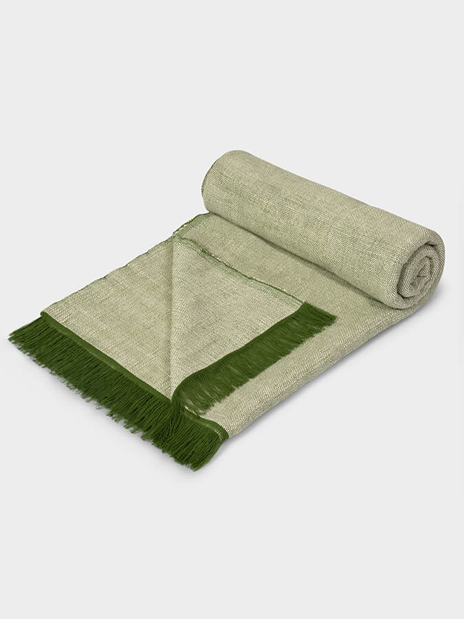 Green Yoga Studio organic cotton two-toned yoga blanket