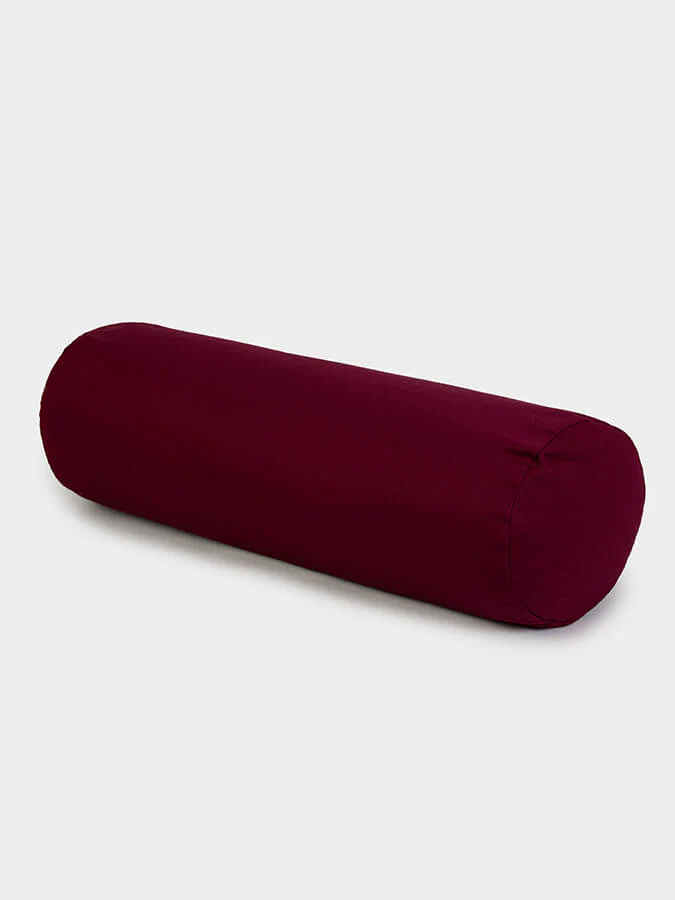 Raspberry Long buckwheat yoga bolster meditation cushion 62cm x 23cm