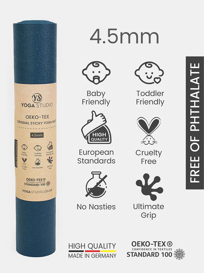 Blue Yoga mat - sticky yoga mat 4.5mm Thick 183cm x 60cm