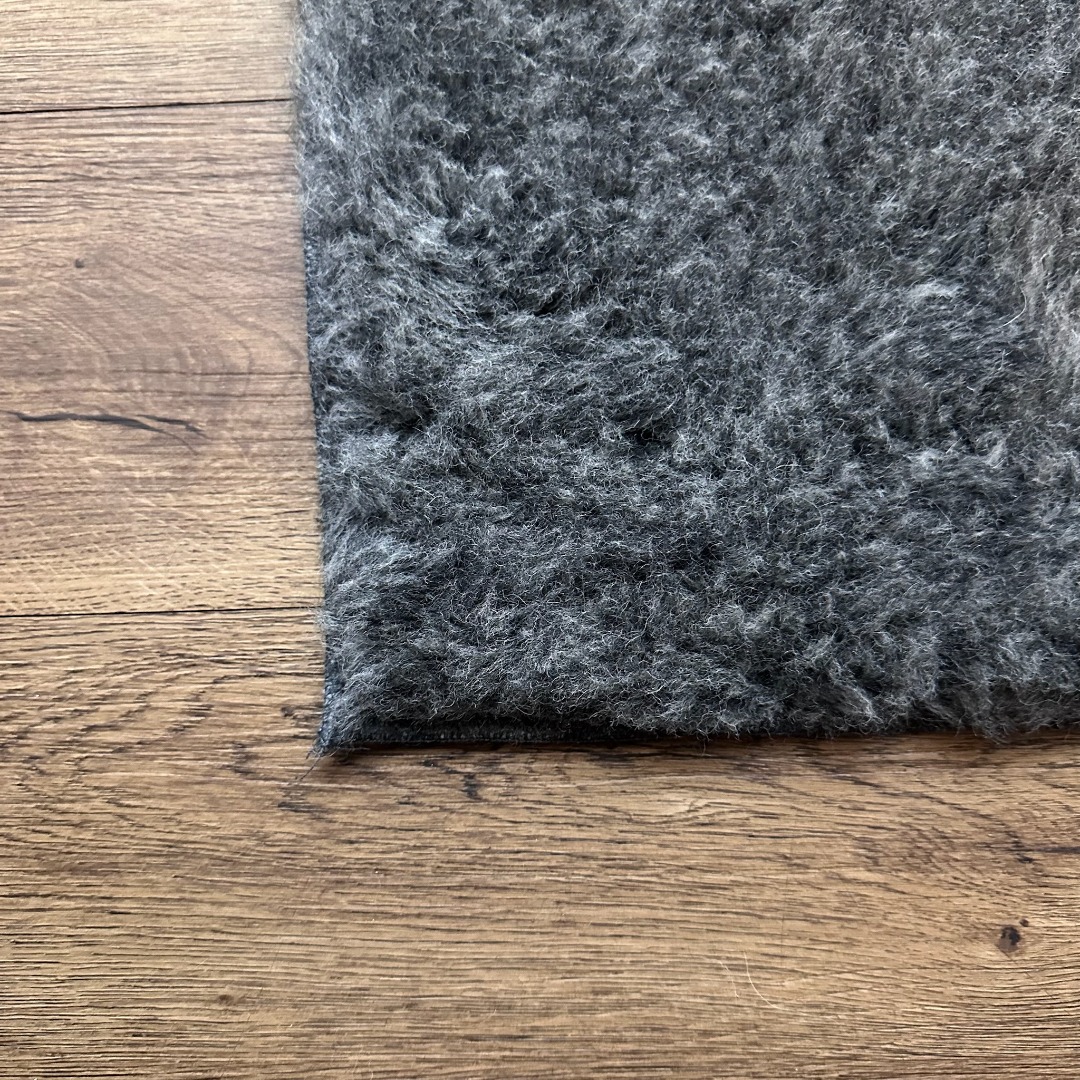 Grey British Wool Non-Slip Rugs Pure Wool Top Rubber Backing