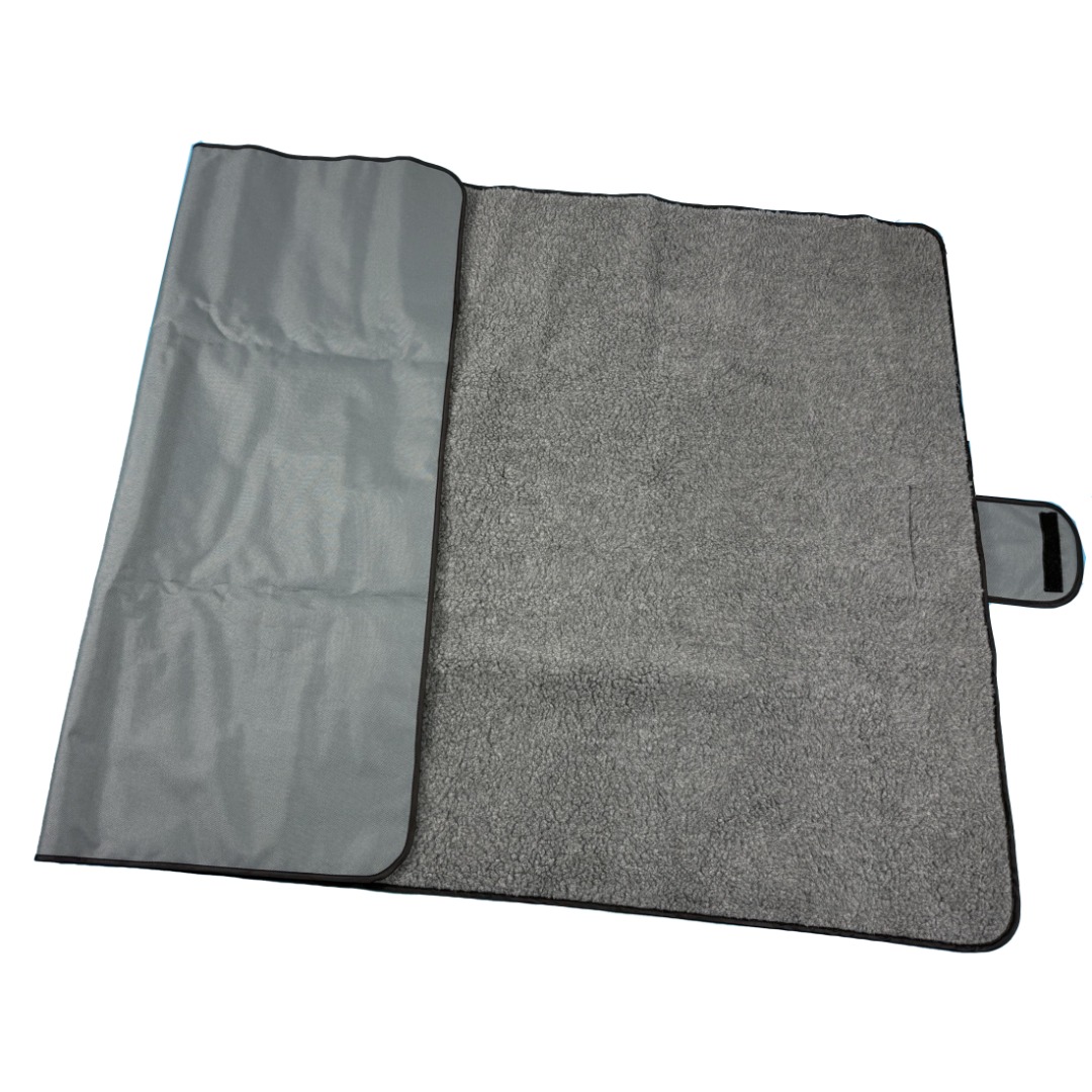 Grey Large Pet Travel Beach Picnic Blanket with Waterproof Backing Size: 150cm x 95cm