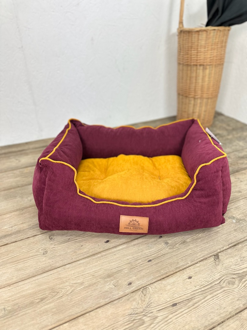 Eco-friendly  recycled Fabric Box Dog Beds Soft Comfy Made in Somerset UK