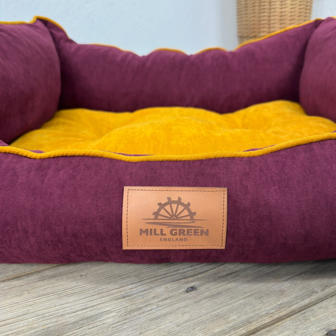 Eco-friendly  recycled Fabric Box Dog Beds Soft Comfy Made in Somerset UK