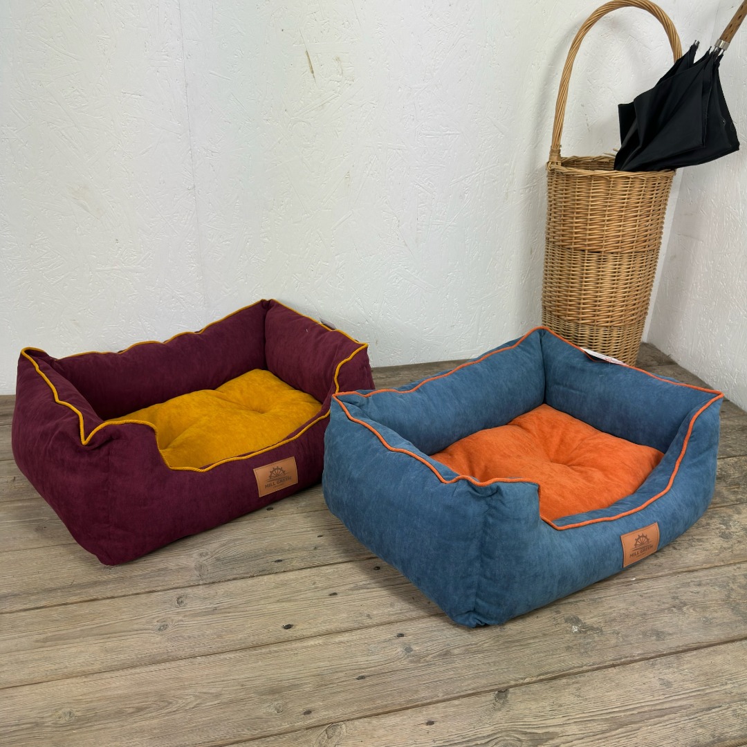 Eco-friendly  recycled Fabric Box Dog Beds Soft Comfy Made in Somerset UK