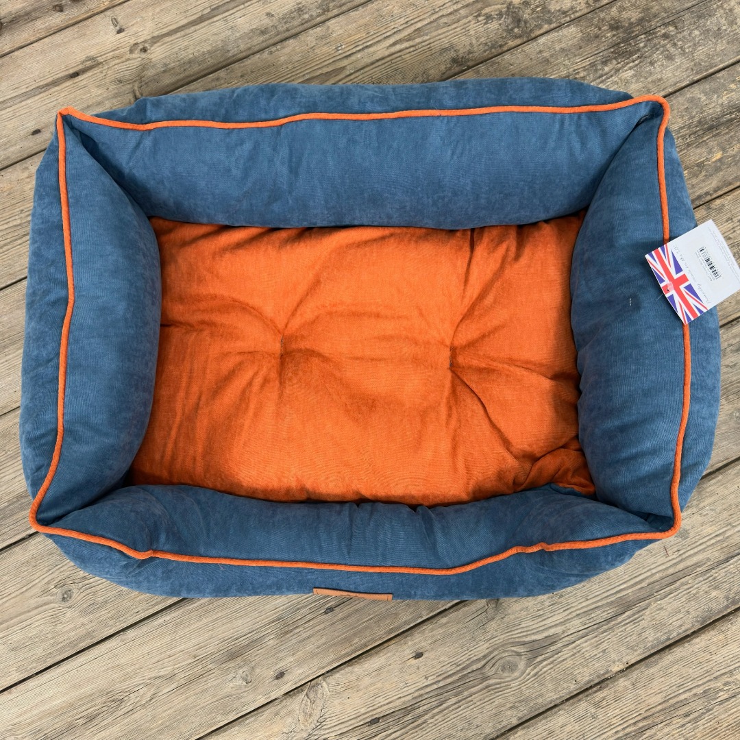 Eco-friendly  recycled Fabric Box Dog Beds Soft Comfy Made in Somerset UK