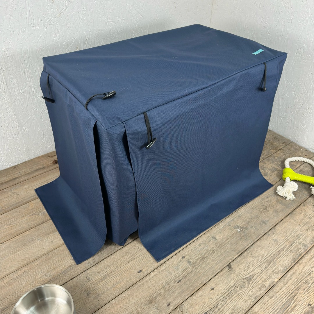 Navy Blue Waterproof Dog Cage Crate Travel Covers Made In The UK