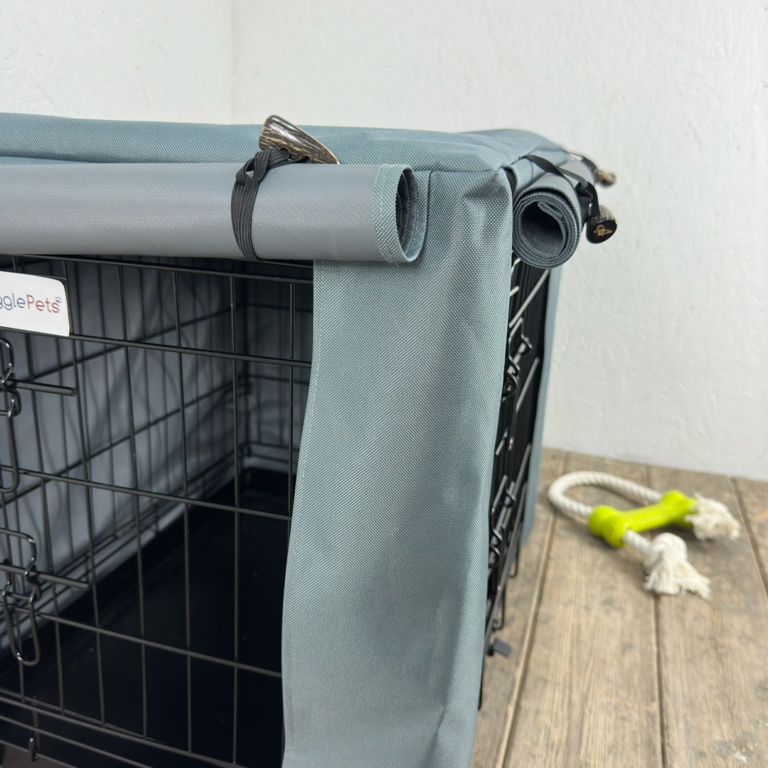 Grey Waterproof Dog Cage Crate Travel Covers Made In The UK