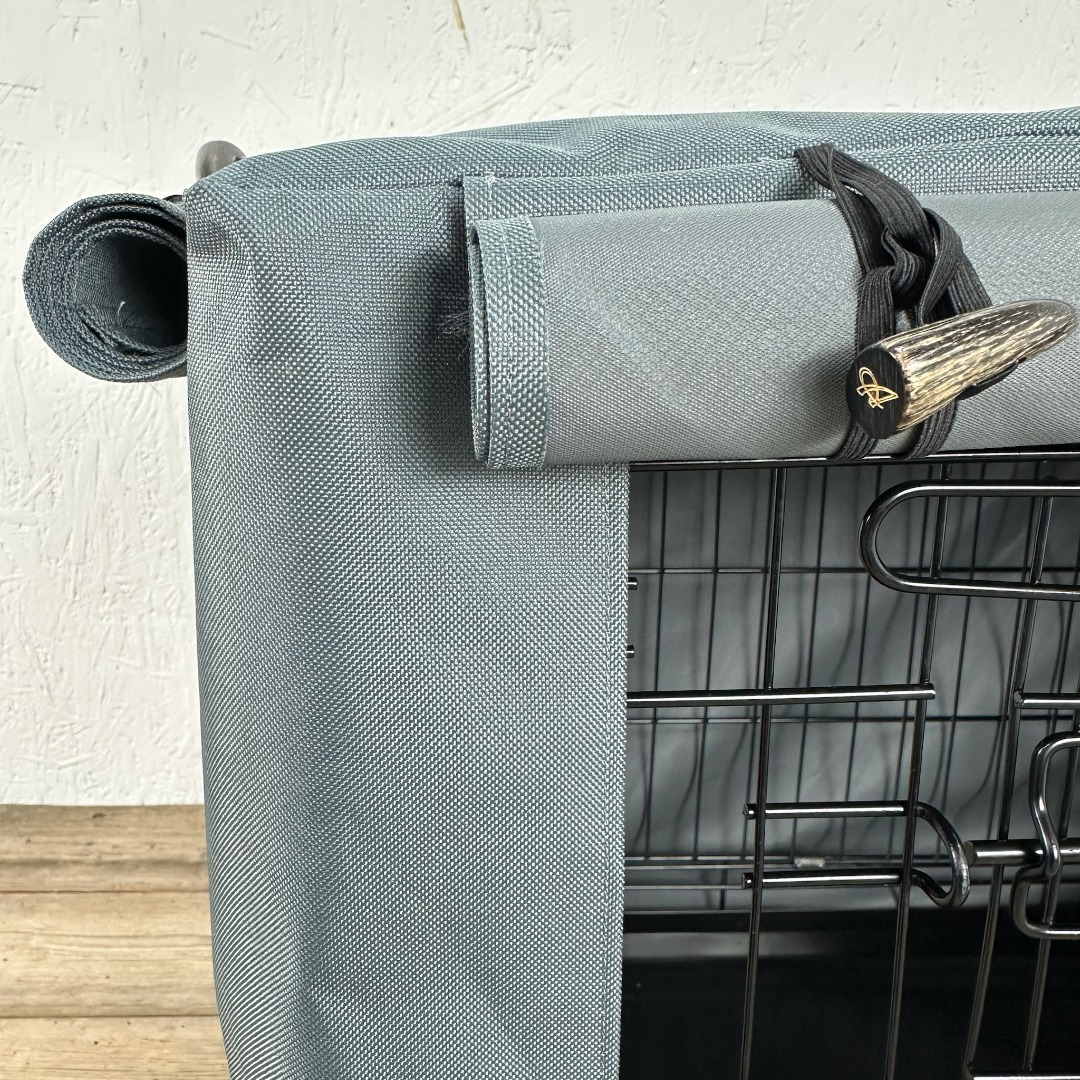 Grey Waterproof Dog Cage Crate Travel Covers Made In The UK