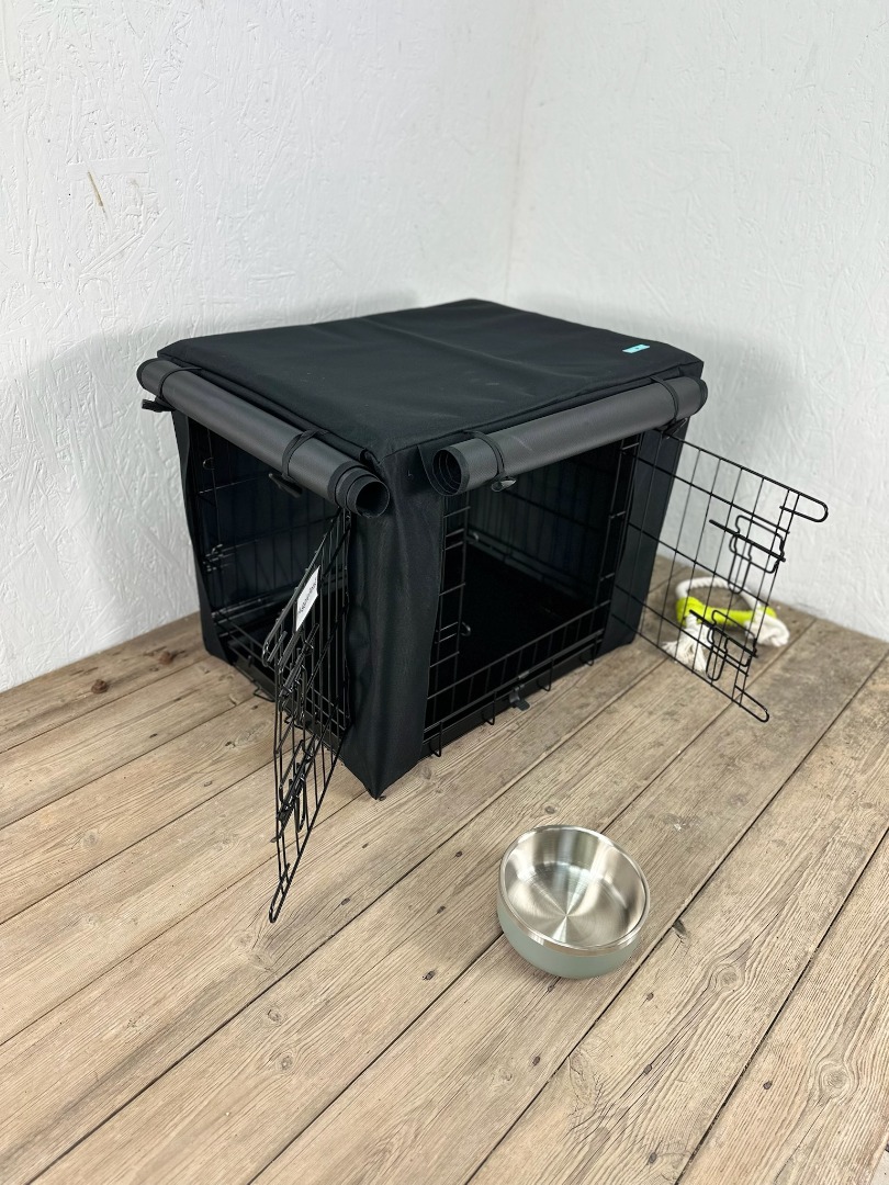 Black Waterproof Dog Cage Crate Travel Covers Made In The UK