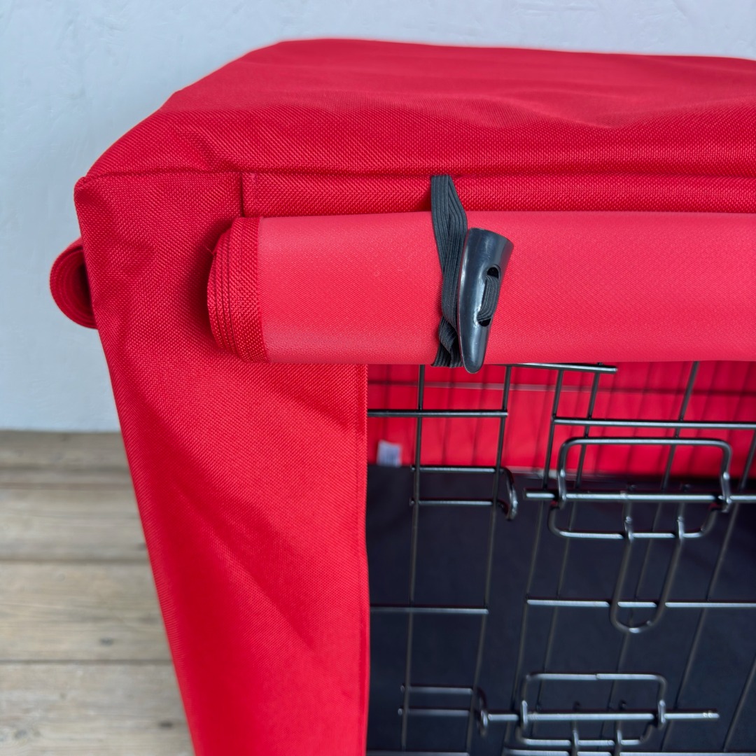 Red Waterproof Dog Cage Crate Travel Covers Made In The UK