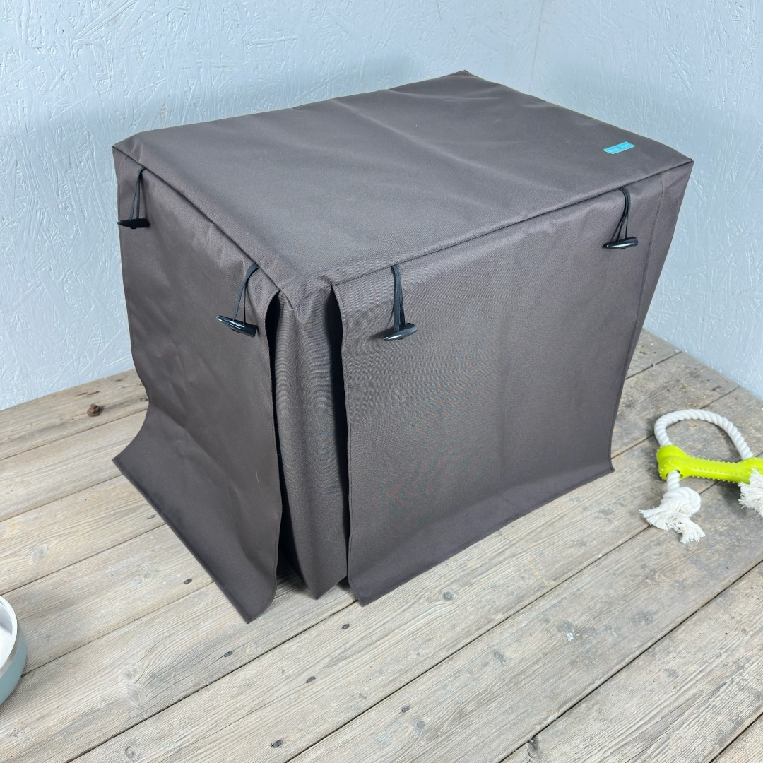 Brown Waterproof Dog Cage Crate Travel Covers Made In The UK