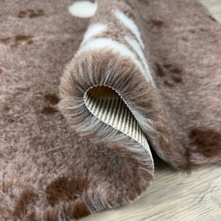 Chocolate Brown Large White Paw high grade Vet Bedding non-slip back bed fleece for pets
