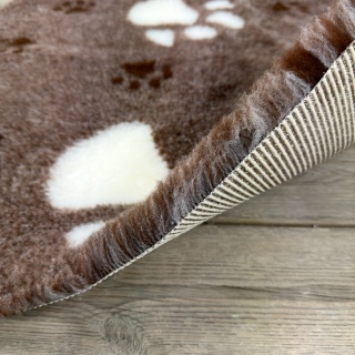 Chocolate Brown Large White Paw high grade Vet Bedding non-slip back bed fleece for pets