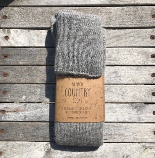 Alpaca Wool Long Country Socks Mustard Yellow 75% Alpaca Wool cushioned  sole and heel