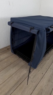 Navy Blue Waterproof Dog Cage Crate Travel Covers Made In The UK