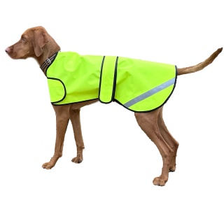 Hi-visibility Waterproof Dog Safety Coat  Waterproof Fabric. Fluorescent Yellow