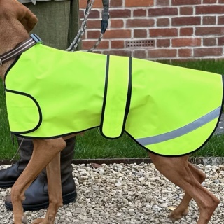 Hi-visibility Waterproof Dog Safety Coat  Waterproof Fabric. Fluorescent Yellow