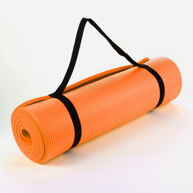 Orange NBR 15mm Thick Exercise Fitness Gym Yoga Mat 190cm x 62cm
