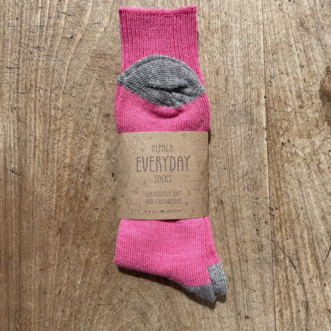 ALPACA CONTRASTING SOCKS soft warm 55% Alpaca wool 45% Nylon, hard wearing  UK