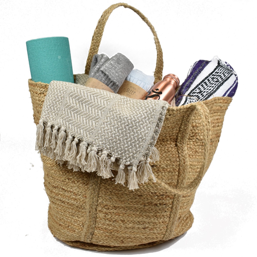 Natural Fibre  Jute Storage or Shopping Bags in 3 sizes