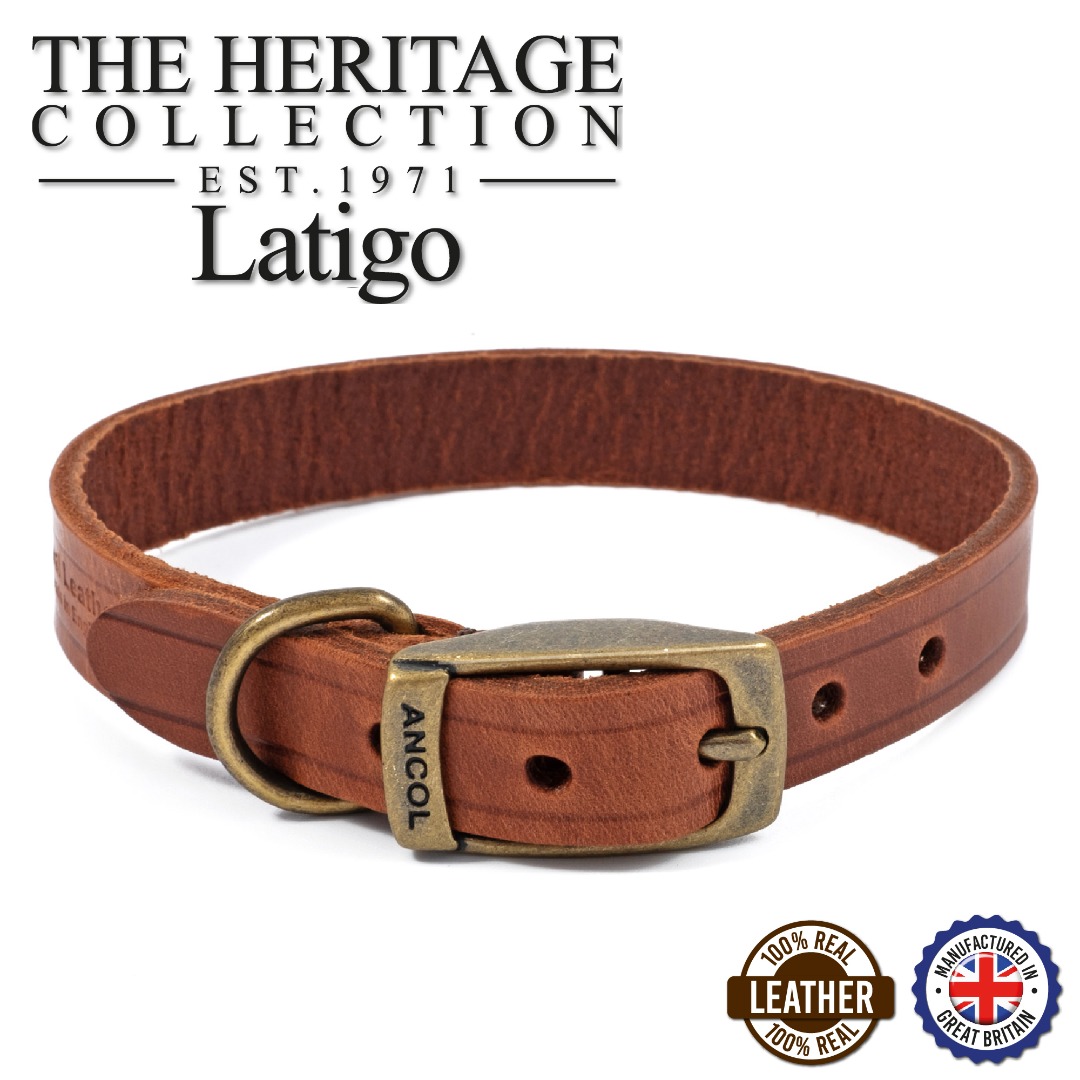 Ancol vintage leather collar best sale