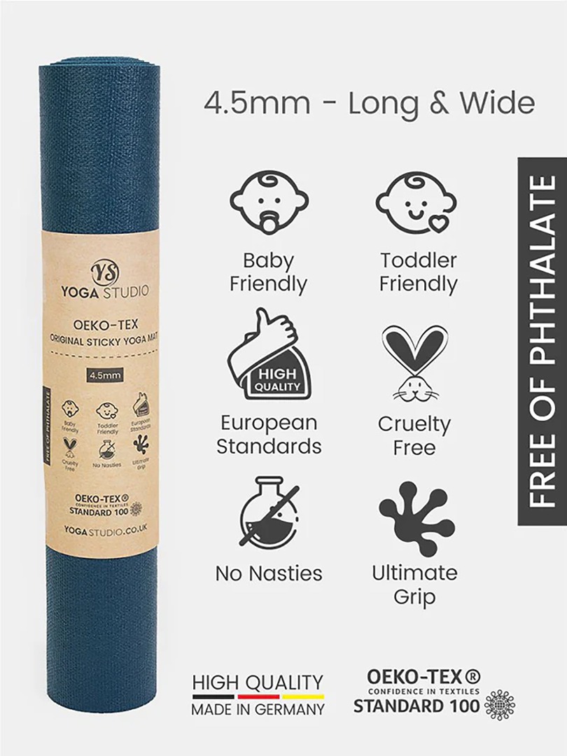 Aegean  Blue OEKO-TEX Yoga mat Long and wide 2metres x 80cm x 4.5mm thick