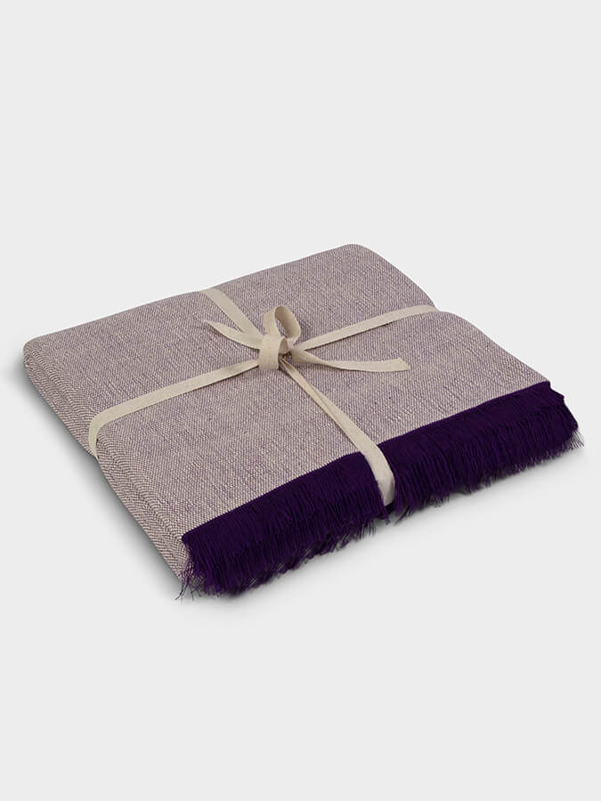 Purple Yoga Studio organic cotton two-toned yoga blanket