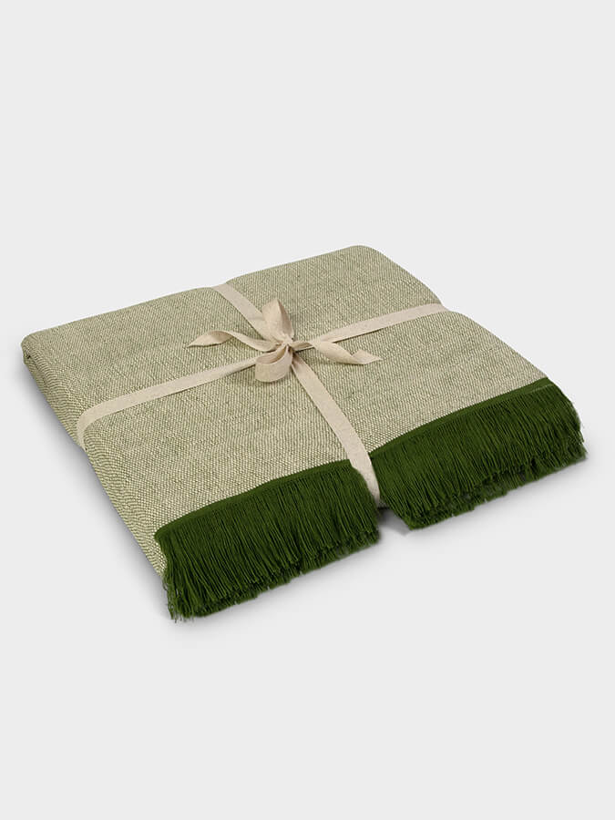 Green Yoga Studio organic cotton two-toned yoga blanket