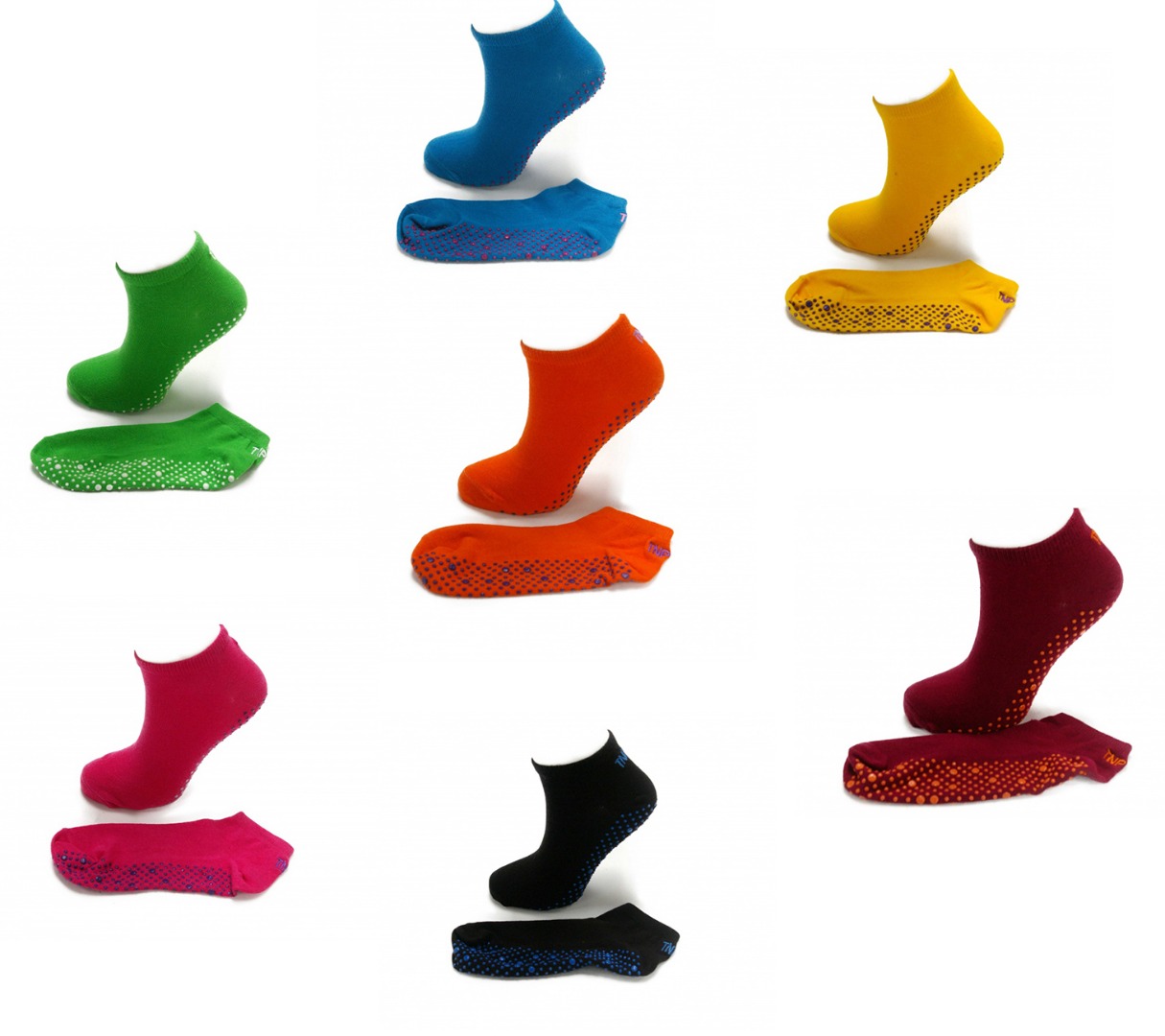 Pilates Socks - Colourful Fitness and Exercise Socks with Rubber