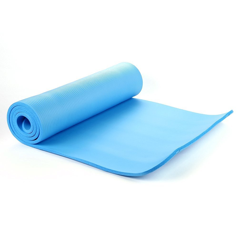 Light BLUE 15MM NBR YOGA MAT, Thick yoga Mat size 15mm x 60cm x 190cm ...