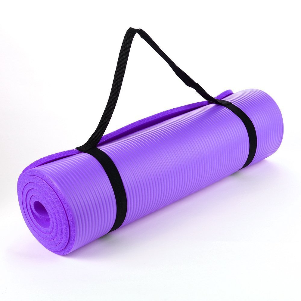 PURPLE 15MM NBR YOGA MAT, Thick yoga Mat size 15mm x 60cm x 190cm Long For  comfort.