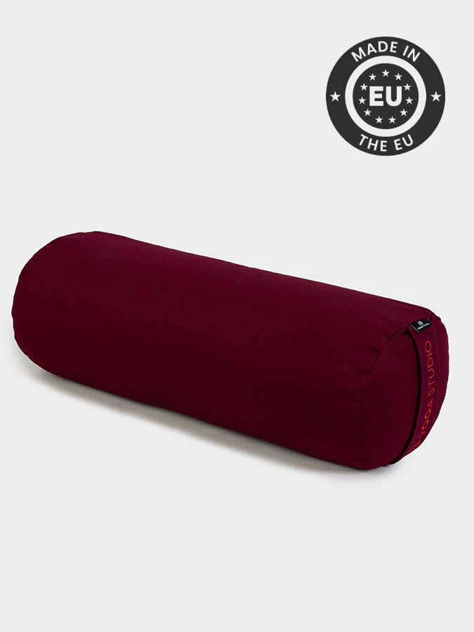 Raspberry Long buckwheat yoga bolster meditation cushion 62cm x 23cm